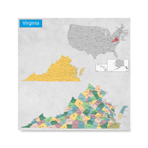 Ezposterprints - Virginia (VA) State - General Reference Map