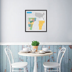 Ezposterprints - Vermont (VT) State - General Reference Map - 16x16 ambiance display photo sample