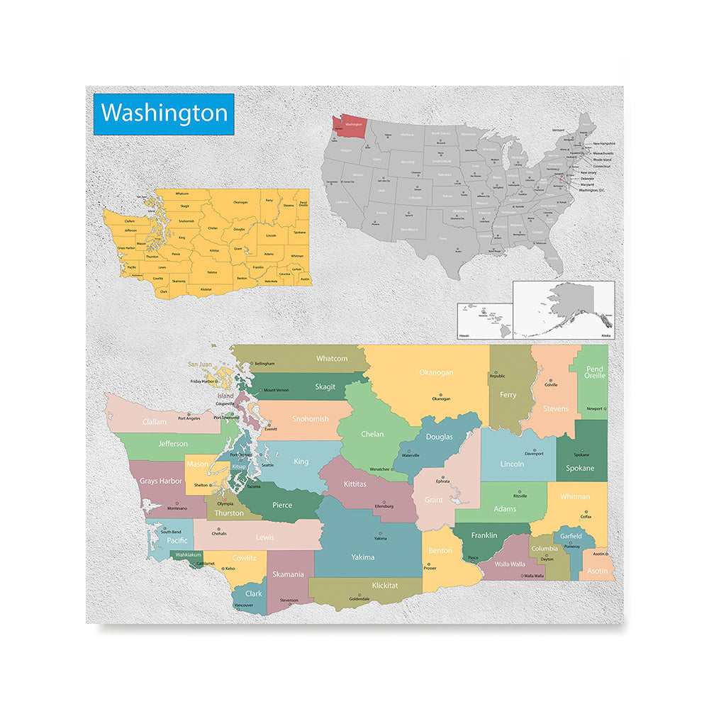 Ezposterprints - Washington (WA) State - General Reference Map