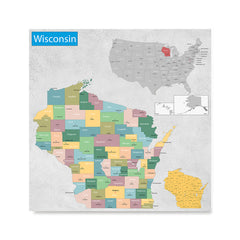 Ezposterprints - Wisconsin (WI) State - General Reference Map