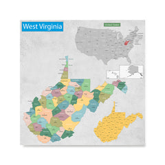 Ezposterprints - West Virginia (WV) State - General Reference Map