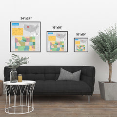 Ezposterprints - Wyoming (WY) State - General Reference Map ambiance display photo sample