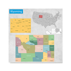 Ezposterprints - Wyoming (WY) State - General Reference Map