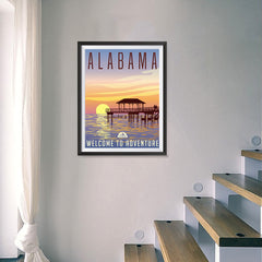 Ezposterprints - ALABAMA Retro Travel Poster - 18x24 ambiance display photo sample