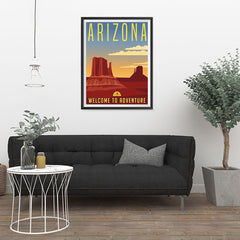 Ezposterprints - ARIZONA Retro Travel Poster - 24x32 ambiance display photo sample
