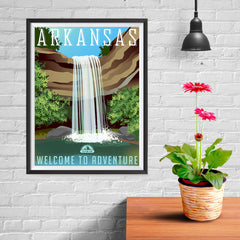 Ezposterprints - ARKANSAS Retro Travel Poster - 12x16 ambiance display photo sample