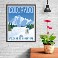 Ezposterprints - COLORADO Retro Travel Poster - 12x16 ambiance display photo sample