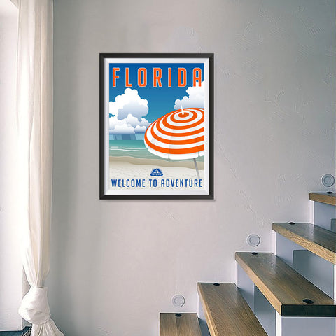 Ezposterprints - FLORIDA Retro Travel Poster - 18x24 ambiance display photo sample