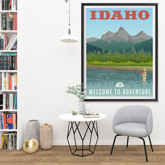 Ezposterprints - IDAHO Retro Travel Poster - 36x48 ambiance display photo sample