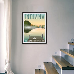 Ezposterprints - INDIANA Retro Travel Poster - 18x24 ambiance display photo sample
