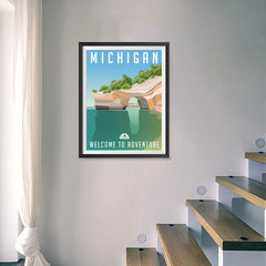 Ezposterprints - MICHIGAN Retro Travel Poster - 18x24 ambiance display photo sample