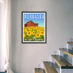 Ezposterprints - NEBRASKA Retro Travel Poster - 18x24 ambiance display photo sample