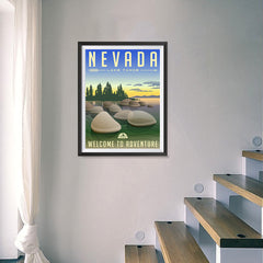 Ezposterprints - NEVADA Retro Travel Poster - 18x24 ambiance display photo sample