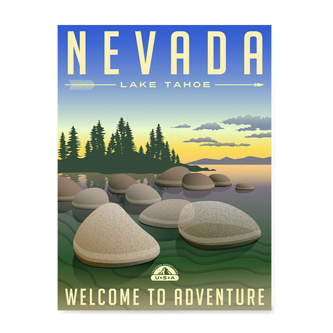 Ezposterprints - NEVADA Retro Travel Poster