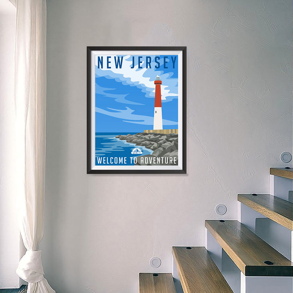 NEW JERSEY Retro Travel Poster - EzPosterPrints.com