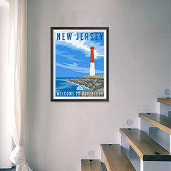 Ezposterprints - NEW JERSEY Retro Travel Poster - 18x24 ambiance display photo sample