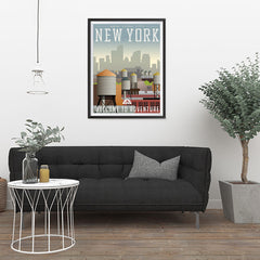 Ezposterprints - NEW YORK Retro Travel Poster - 24x32 ambiance display photo sample