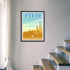Ezposterprints - NORTH DAKOTA Retro Travel Poster - 18x24 ambiance display photo sample