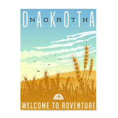 Ezposterprints - NORTH DAKOTA Retro Travel Poster