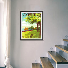 Ezposterprints - OHIO Retro Travel Poster - 18x24 ambiance display photo sample