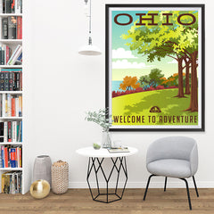 Ezposterprints - OHIO Retro Travel Poster - 36x48 ambiance display photo sample