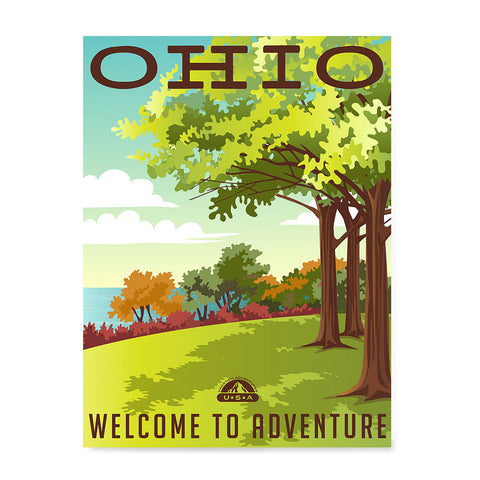 Ezposterprints - OHIO Retro Travel Poster
