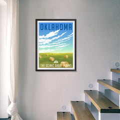 Ezposterprints - OKLAHOMA Retro Travel Poster - 18x24 ambiance display photo sample