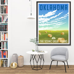 Ezposterprints - OKLAHOMA Retro Travel Poster - 36x48 ambiance display photo sample