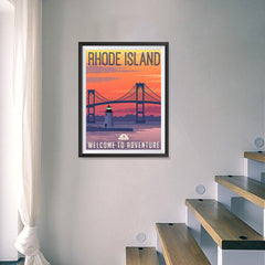 Ezposterprints - RHODE ISLAND Retro Travel Poster - 18x24 ambiance display photo sample