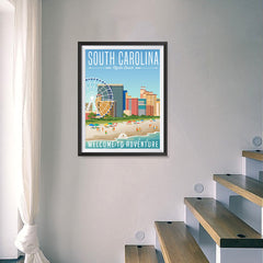 Ezposterprints - SOUTH CAROLINA Retro Travel Poster - 18x24 ambiance display photo sample