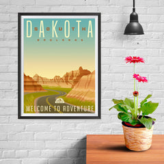 Ezposterprints - SOUTH DAKOTA Retro Travel Poster - 12x16 ambiance display photo sample