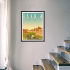 Ezposterprints - SOUTH DAKOTA Retro Travel Poster - 18x24 ambiance display photo sample