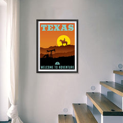 Ezposterprints - TEXAS Retro Travel Poster - 18x24 ambiance display photo sample