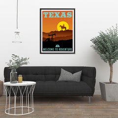 Ezposterprints - TEXAS Retro Travel Poster - 24x32 ambiance display photo sample