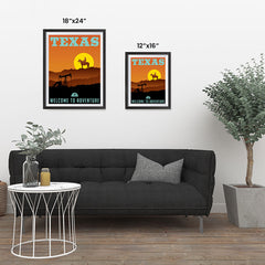 Ezposterprints - TEXAS Retro Travel Poster ambiance display photo sample