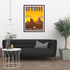 Ezposterprints - UTAH Retro Travel Poster - 24x32 ambiance display photo sample