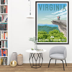 Ezposterprints - VIRGINIA Retro Travel Poster - 36x48 ambiance display photo sample