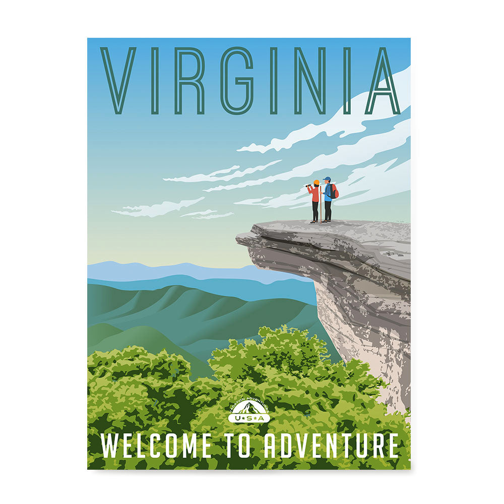 Ezposterprints - VIRGINIA Retro Travel Poster