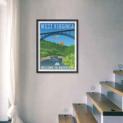 Ezposterprints - WEST VIRGINIA Retro Travel Poster - 18x24 ambiance display photo sample