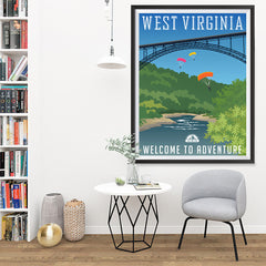 Ezposterprints - WEST VIRGINIA Retro Travel Poster - 36x48 ambiance display photo sample