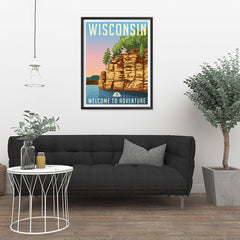 Ezposterprints - WISCONSIN Retro Travel Poster - 24x32 ambiance display photo sample