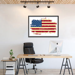 Ezposterprints - Veteran Worn Out USA Flag Poster - 36x24 ambiance display photo sample
