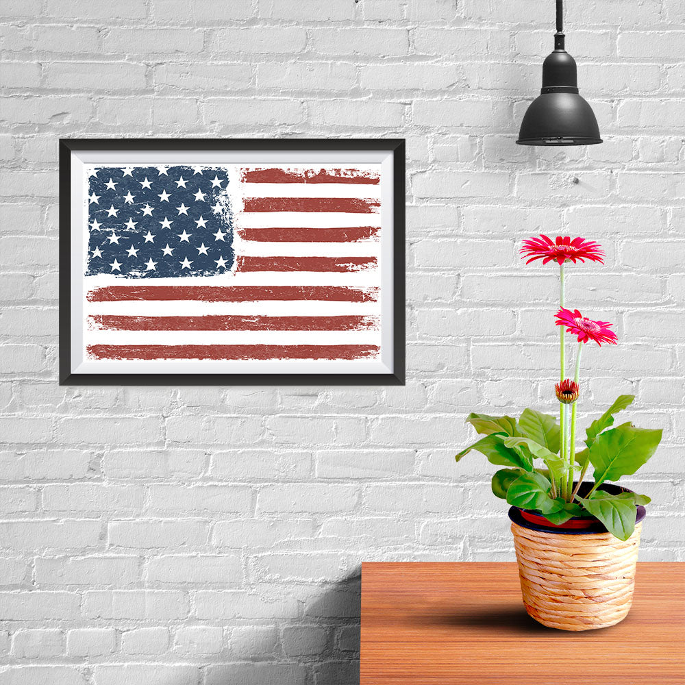 Ezposterprints - Faded USA Flag Poster - 12x08 ambiance display photo sample