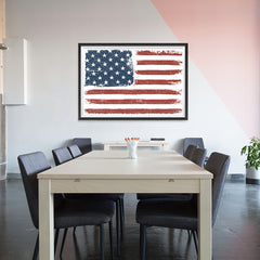 Ezposterprints - Faded USA Flag Poster - 48x32 ambiance display photo sample