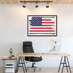 Ezposterprints - Grunge Worn Out USA Flag Poster - 36x24 ambiance display photo sample
