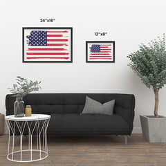 Ezposterprints - Grunge Worn Out USA Flag Poster ambiance display photo sample