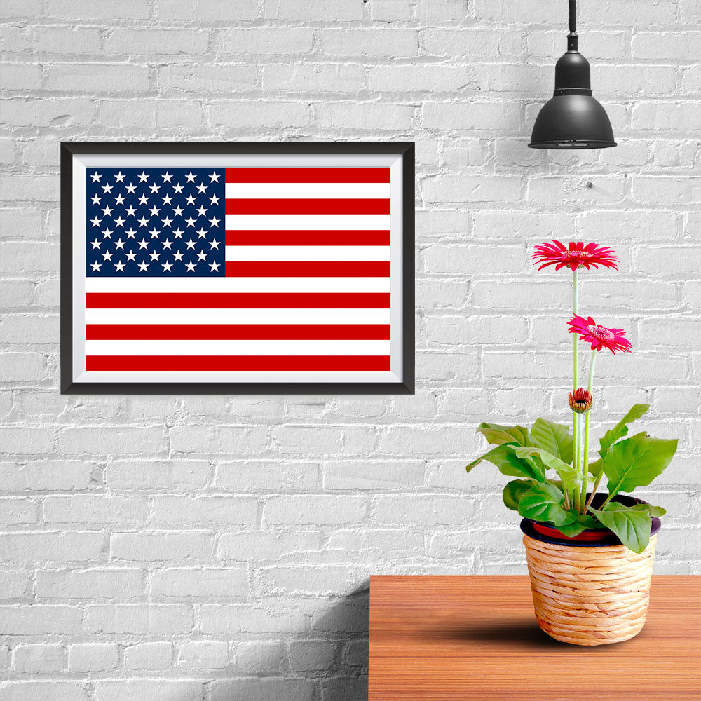 Ezposterprints - Brand New USA Flag Poster - 12x08 ambiance display photo sample