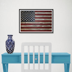Ezposterprints - Rustic USA Flag Poster - 18x12 ambiance display photo sample