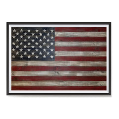 Ezposterprints - Rustic USA Flag Poster ambiance display photo sample