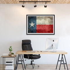 Ezposterprints - Texas Style Lonely Star USA Flag Poster - 36x24 ambiance display photo sample